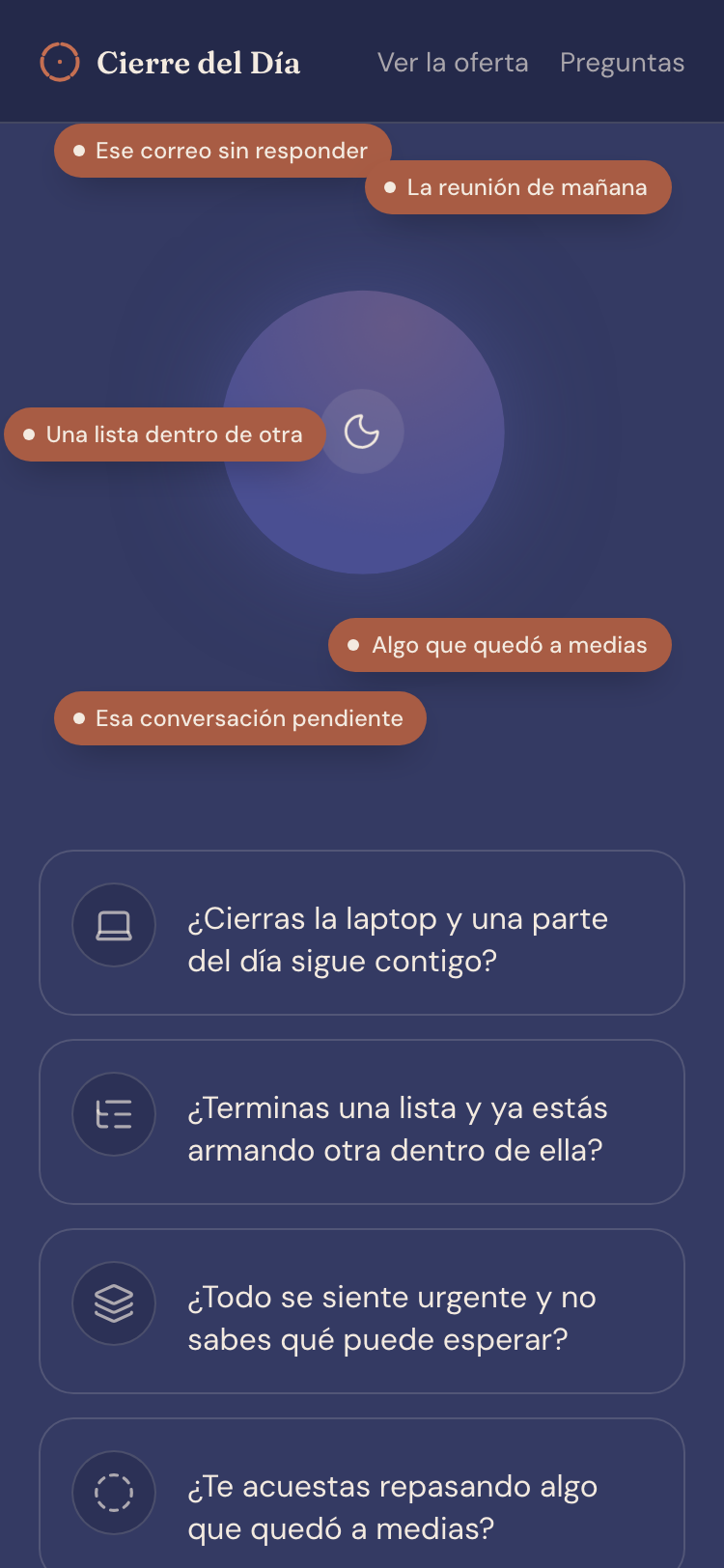 Cierre del Día en app — Lo que sigue abierto, a la vista y en un solo lugar.